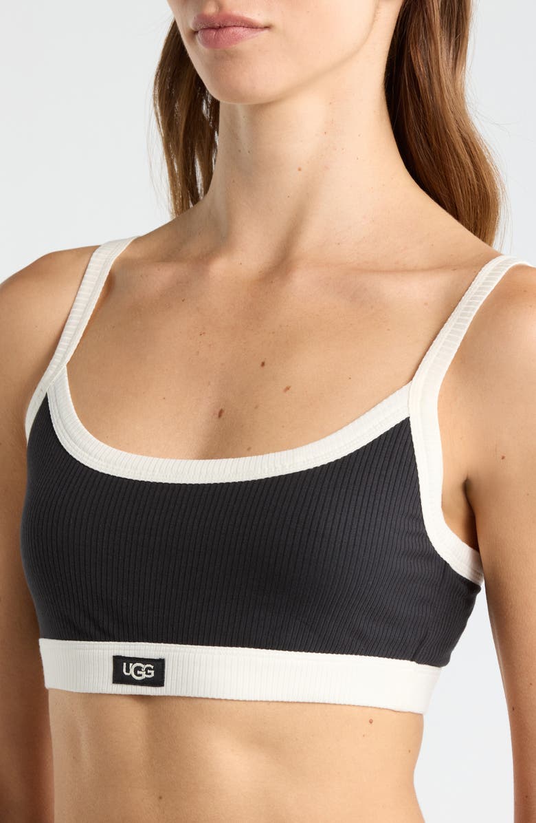UGG<sup>®</sup> Tesia Rib Lounge Bralette, Alternate, color, Black/ Nimbus