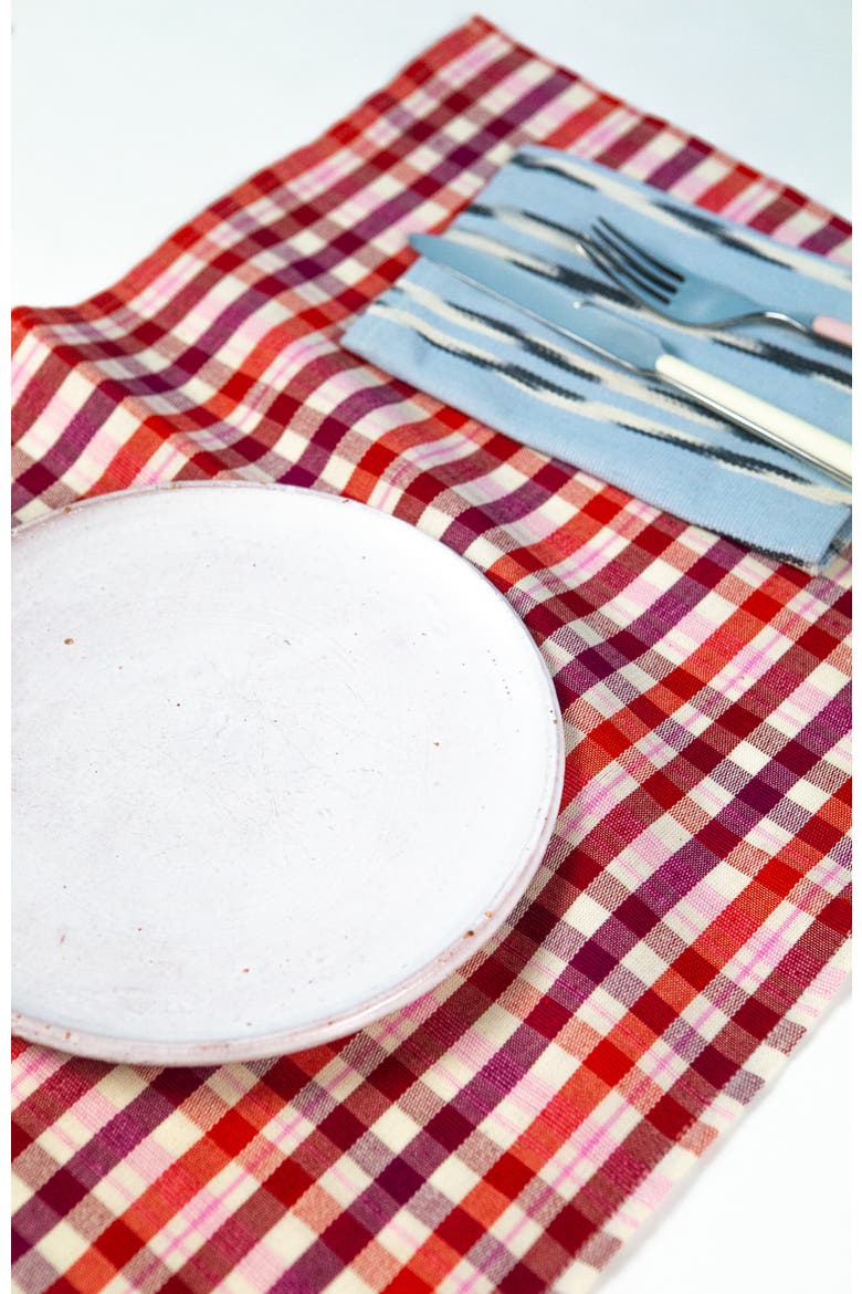 Noel Red Plaid Cotton Placemats, Set of 4, Alternate, color, Red