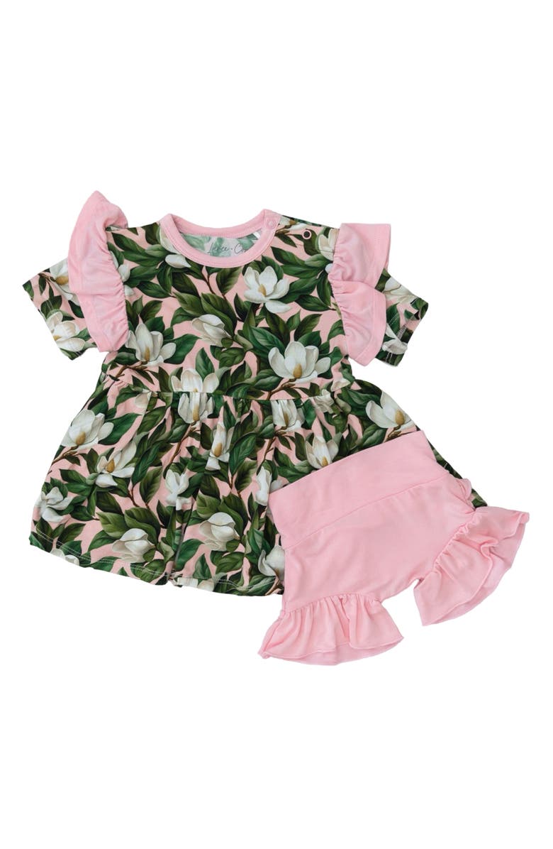 Laree + Co Magnolia Print Dress & Bloomers, Main, color, 