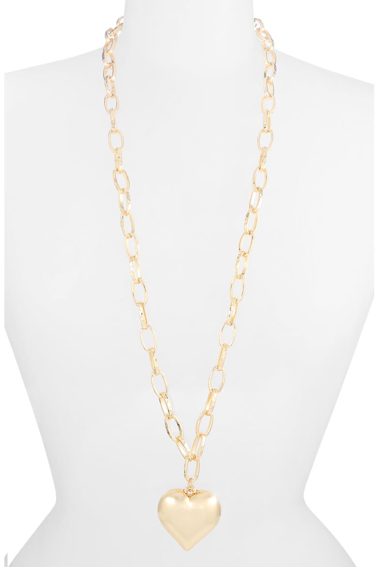 Heart Pendant Chain Necklace, Alternate, color, GOLD