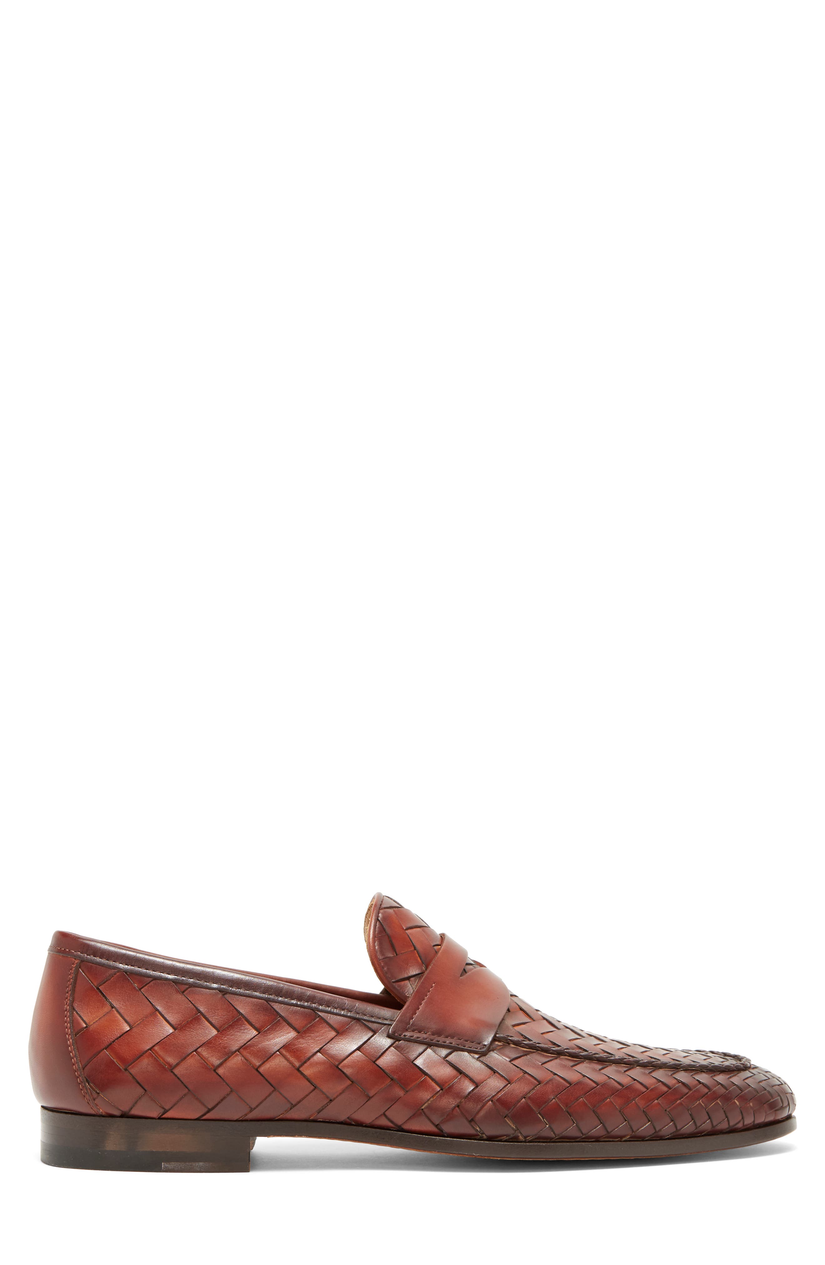 Magnanni Herman Woven Leather Loafer, Alternate, color, 
