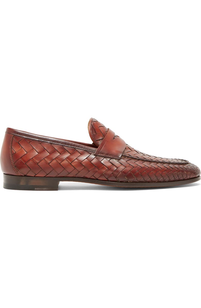 Magnanni Herman Woven Leather Loafer, Alternate, color,