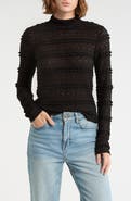 Sanctuary Mock Neck Long Sleeve Lace Top