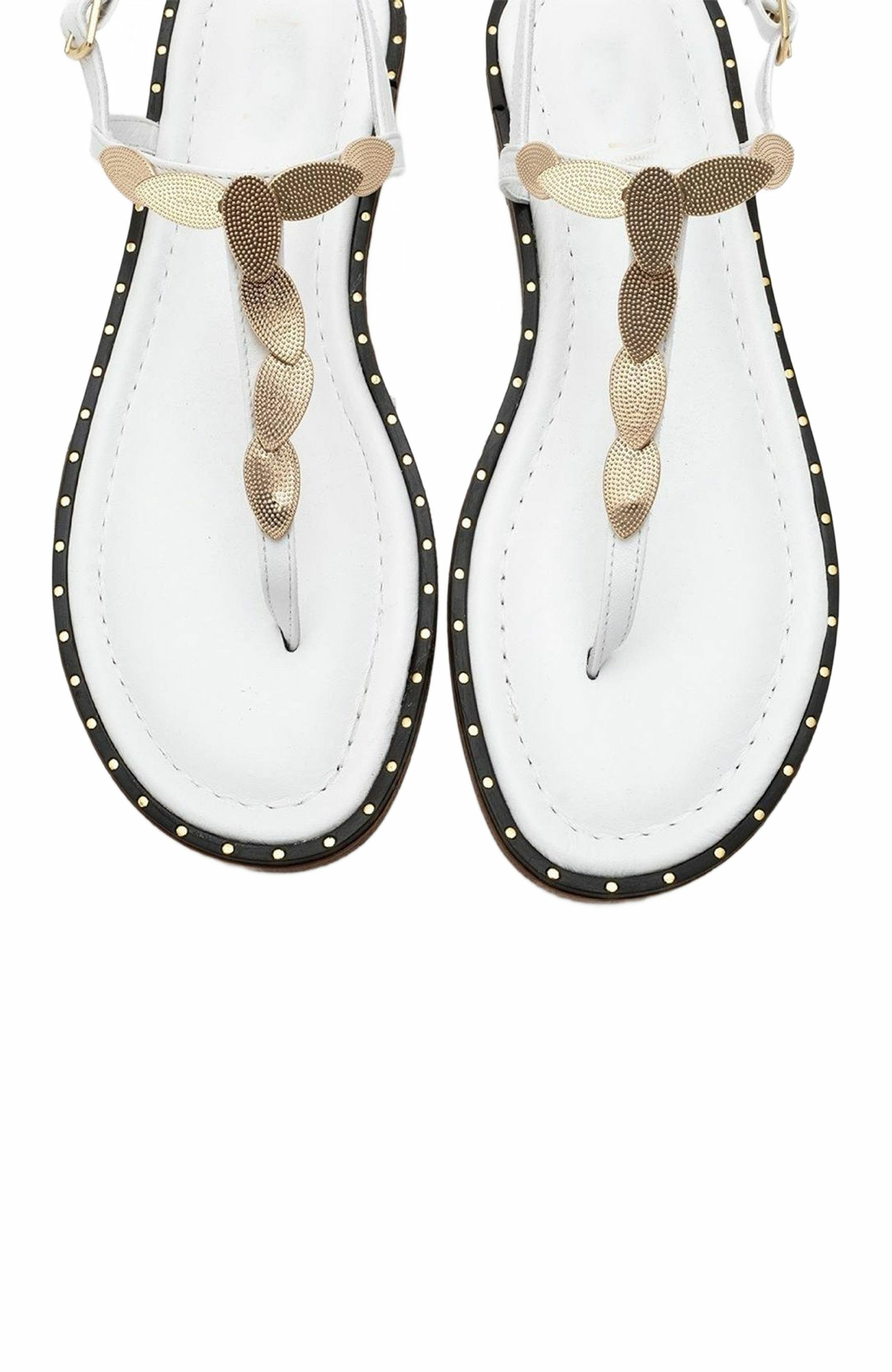 Marea Leather Flat Sandal, Alternate, color, White Leather