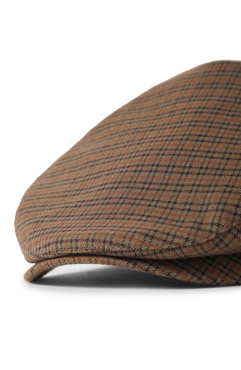 Brixton Hooligan Herringbone Driving Cap, Alternate, color, Grey/ Brown/ Gold