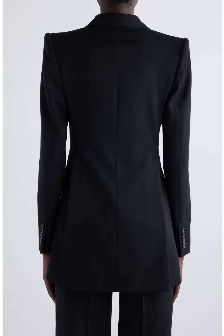 Double Breasted Wool Blazer, Alternate, color, BLACK
