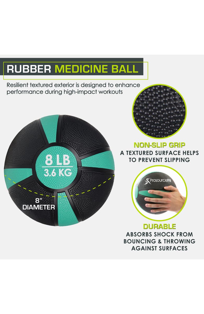 ProsourceFit Rubber Medicine Ball, Alternate, color, 8 Lb