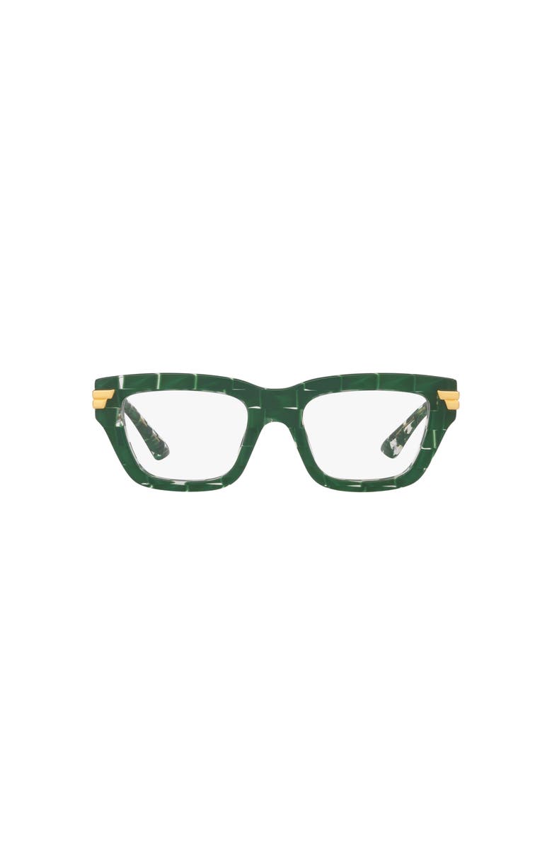Bottega Veneta 50mm Rectangle optical glasses, Alternate, color, Green