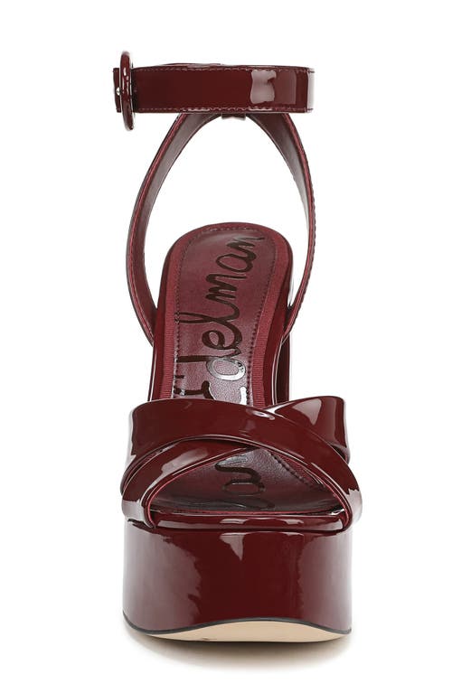 Sam Edelman Savannah Ankle Strap Platform Sandal In Burgundy