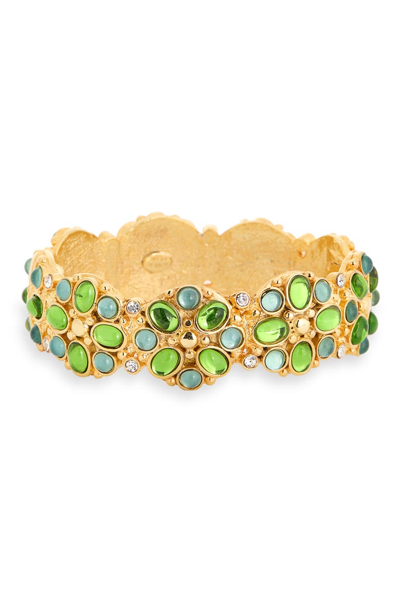 Cabochon Hinge Bangle, Main, color, GOLD