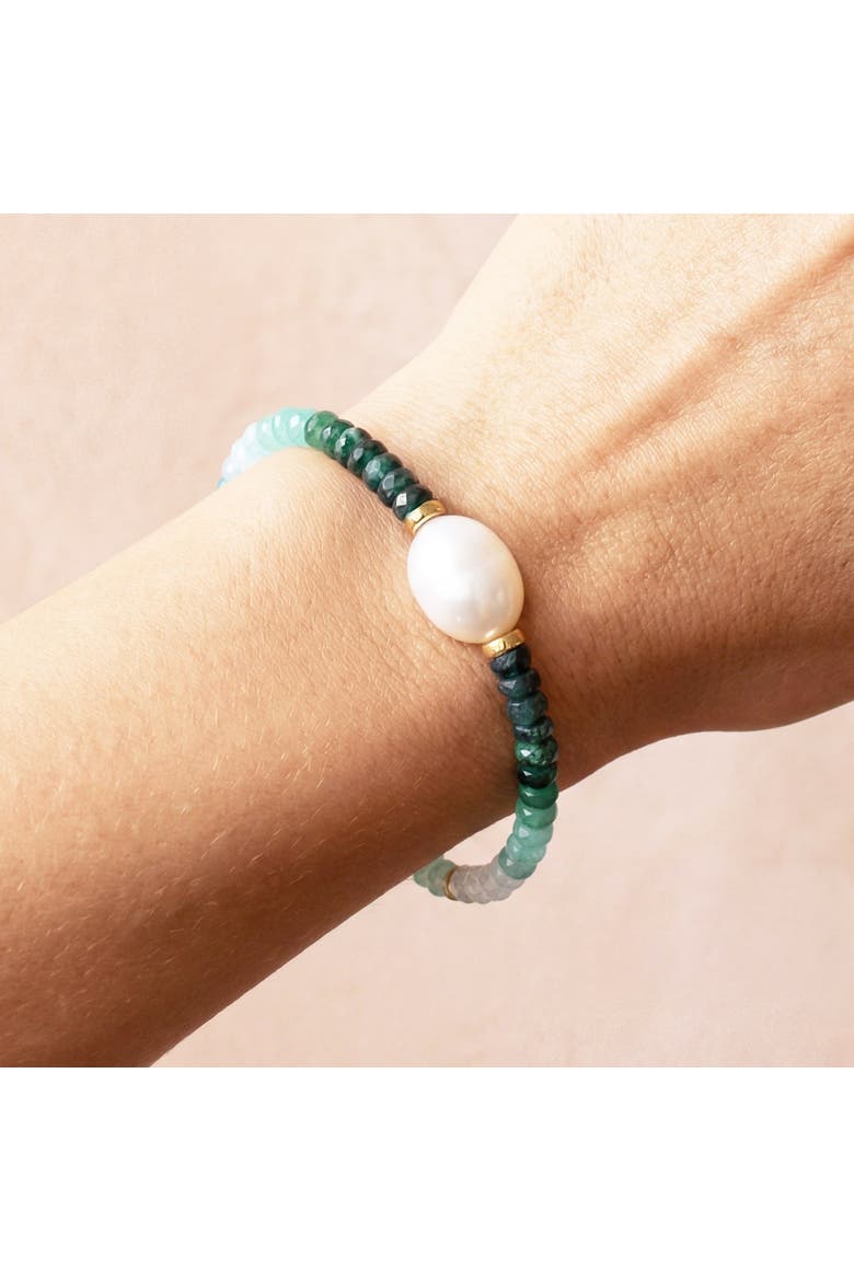 Emerald Ombre Bead Pearl Bracelet, Alternate, color, Emerald