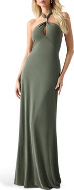 Marciano Soraya Halter Maxi Cocktail Dress