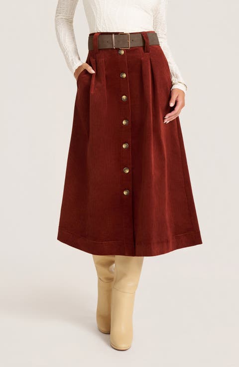 Marlowe Corduroy Midi Skirt