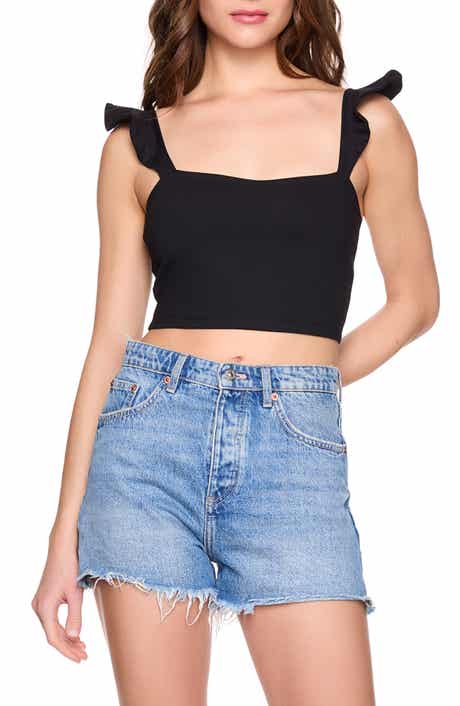 Susana Monaco Ruffle Strap Crop Tank