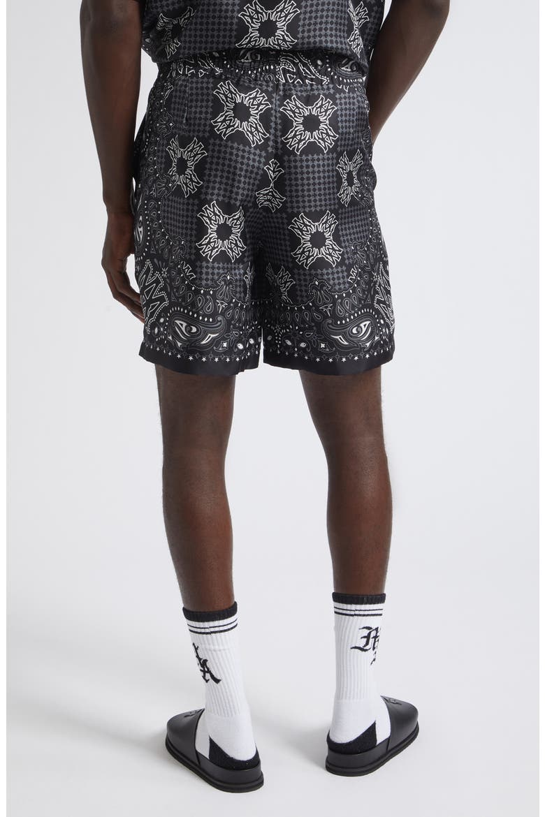 MA Check Silk Shorts, Alternate, color, BLACK