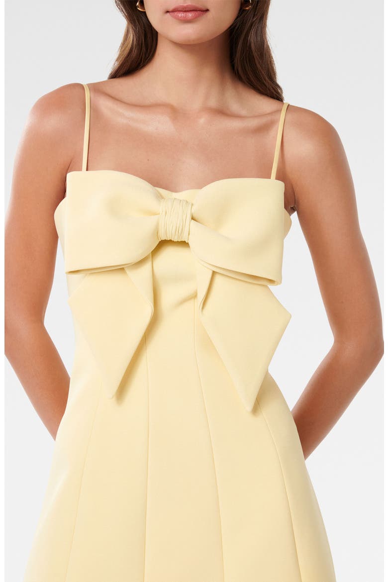 Hayley Bow Front Cocktail Minidress, Alternate, color, ASPEN GOLD