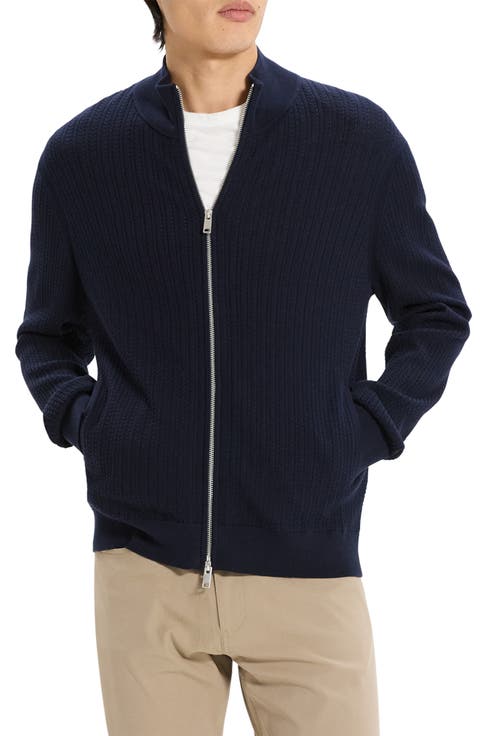 Walton Cabled Cotton Zip Cardigan