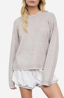 Contrast Trim Crew Sweater