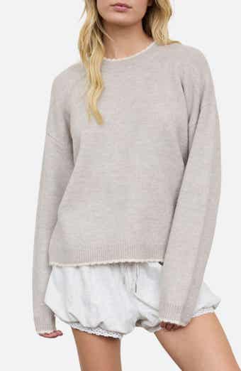 Contrast Trim Crew Sweater