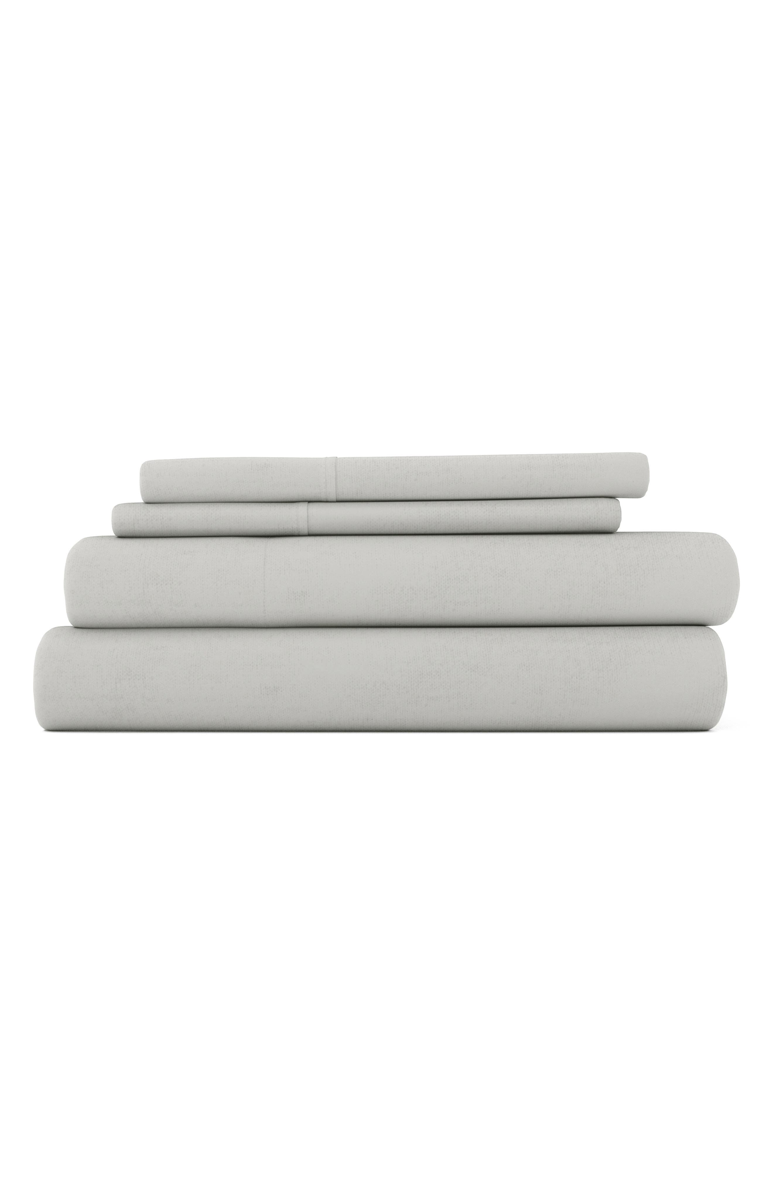 HOMESPUN Premium Cotton 4-Piece Ultra Soft Flannel Bed Sheet Set