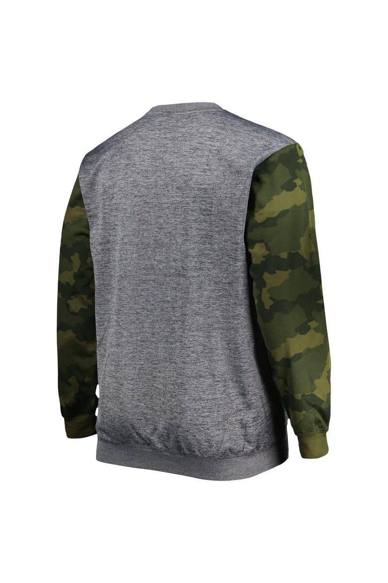 Men's Fanatics Branded Heather Charcoal Los Angeles Lakers Big & Tall Camo Stitched Sweatshirt, Alternate, color, Heather Charcoal
