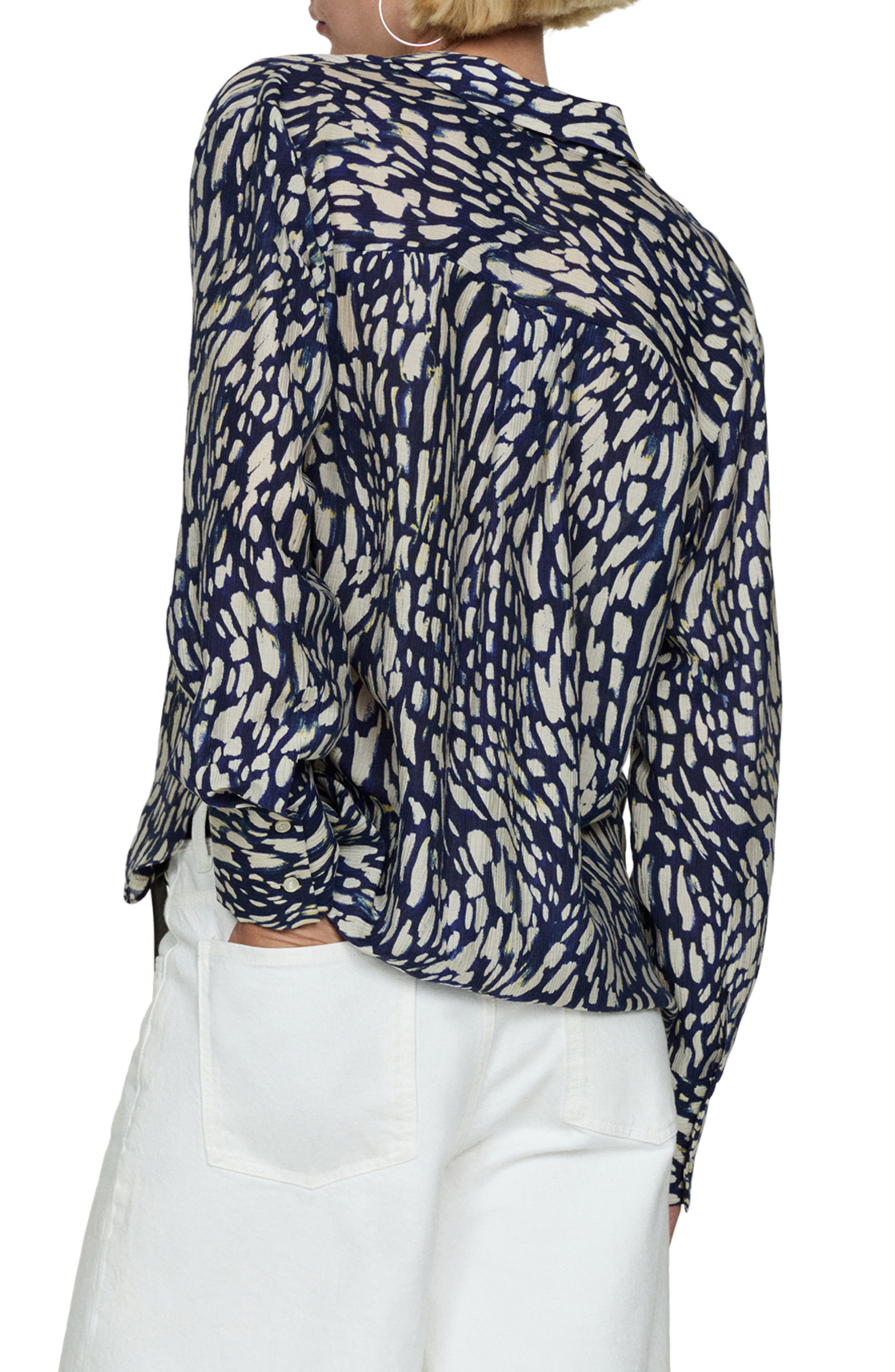 Abstract Print Button-Up Shirt - image 2