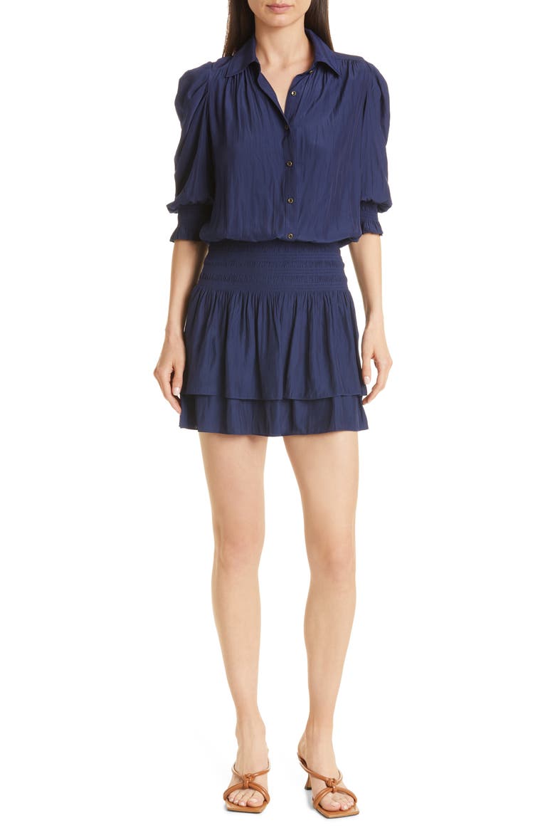 Royce Smock Waist Shirtdress, Main, color, SPRING NAVY