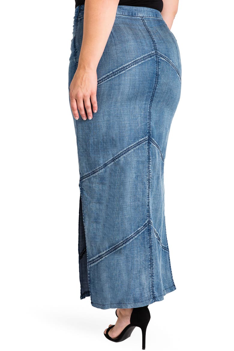 Paulina Maxi Pencil Skirt, Alternate, color, DARK BLUE