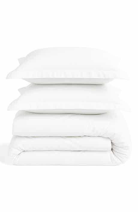 AZORES HOME 300 Thread Count Cotton Percale Duvet Cover & Sham Set