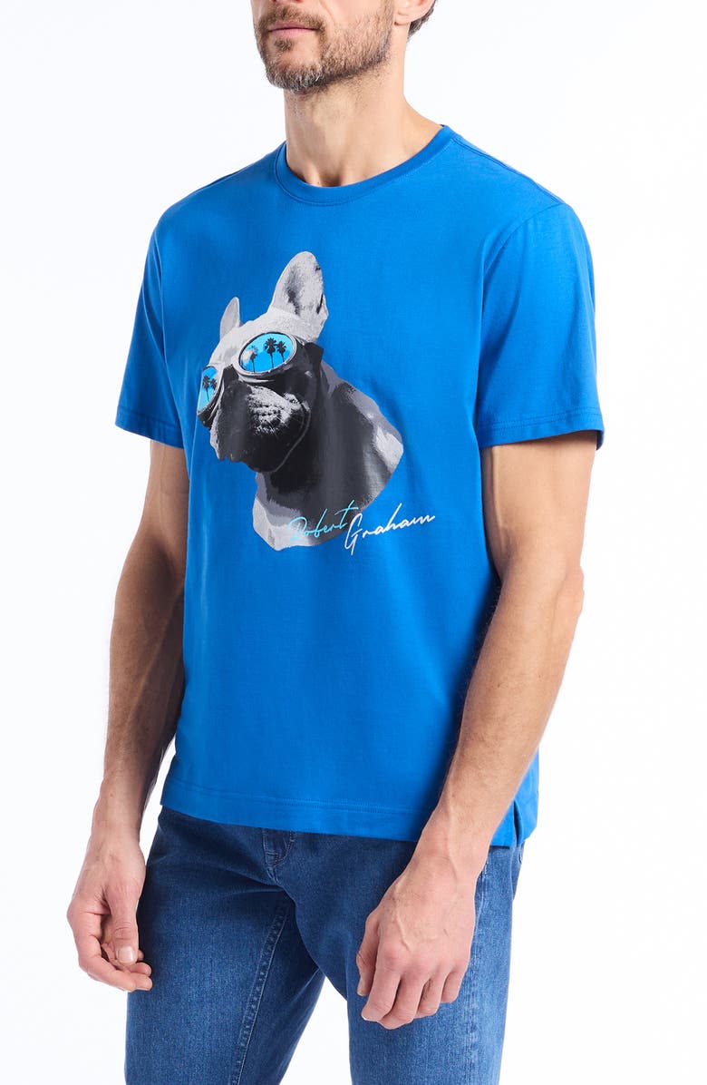Robert Graham Vaca Frenchie Graphic T-Shirt, Alternate, color, Cobalt