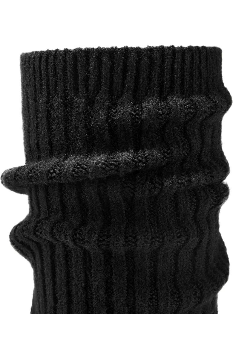 VIVAIA Round-Toe Knee-High Platform Chunky Wool Wedge Boots, Alternate, color, Black