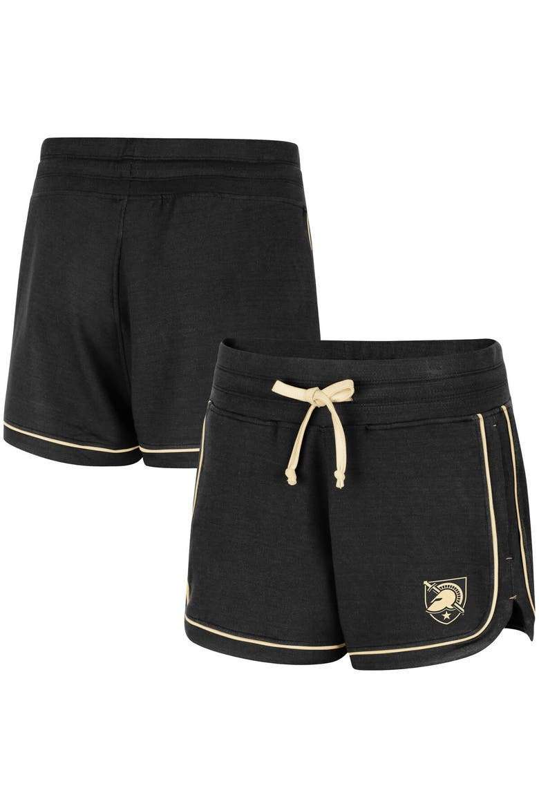 Women's Colosseum Black Army Black Knights Lil Sebastian Tri-Blend Shorts, Main, color, Black