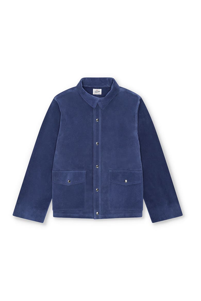Welder Suede Leather Jacket, Main, color, INDACO