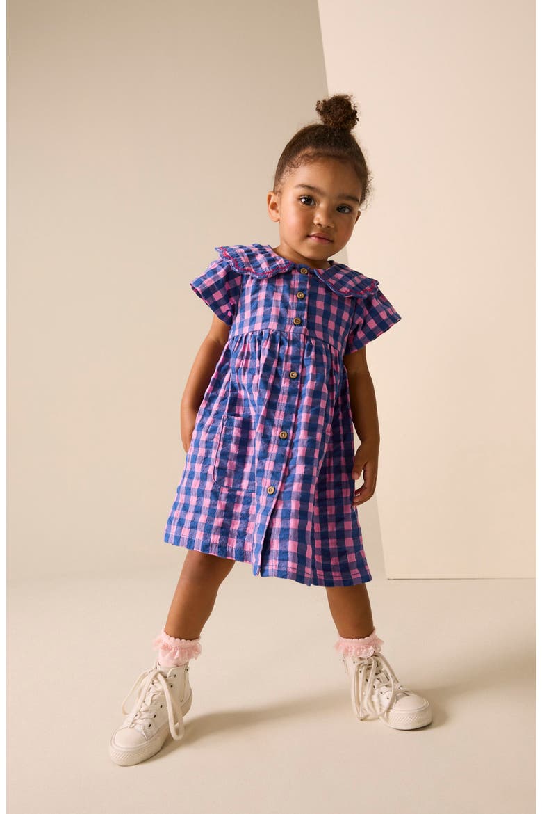 Kids' Gingham Dress, Alternate, color, BLUE