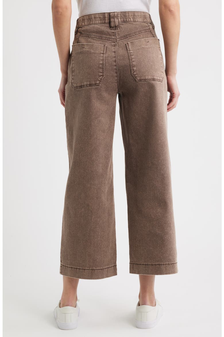 Wyatt Skyrise Washed Ankle Wide Leg Jeans, Alternate, color, WASHED DARK WALNUT