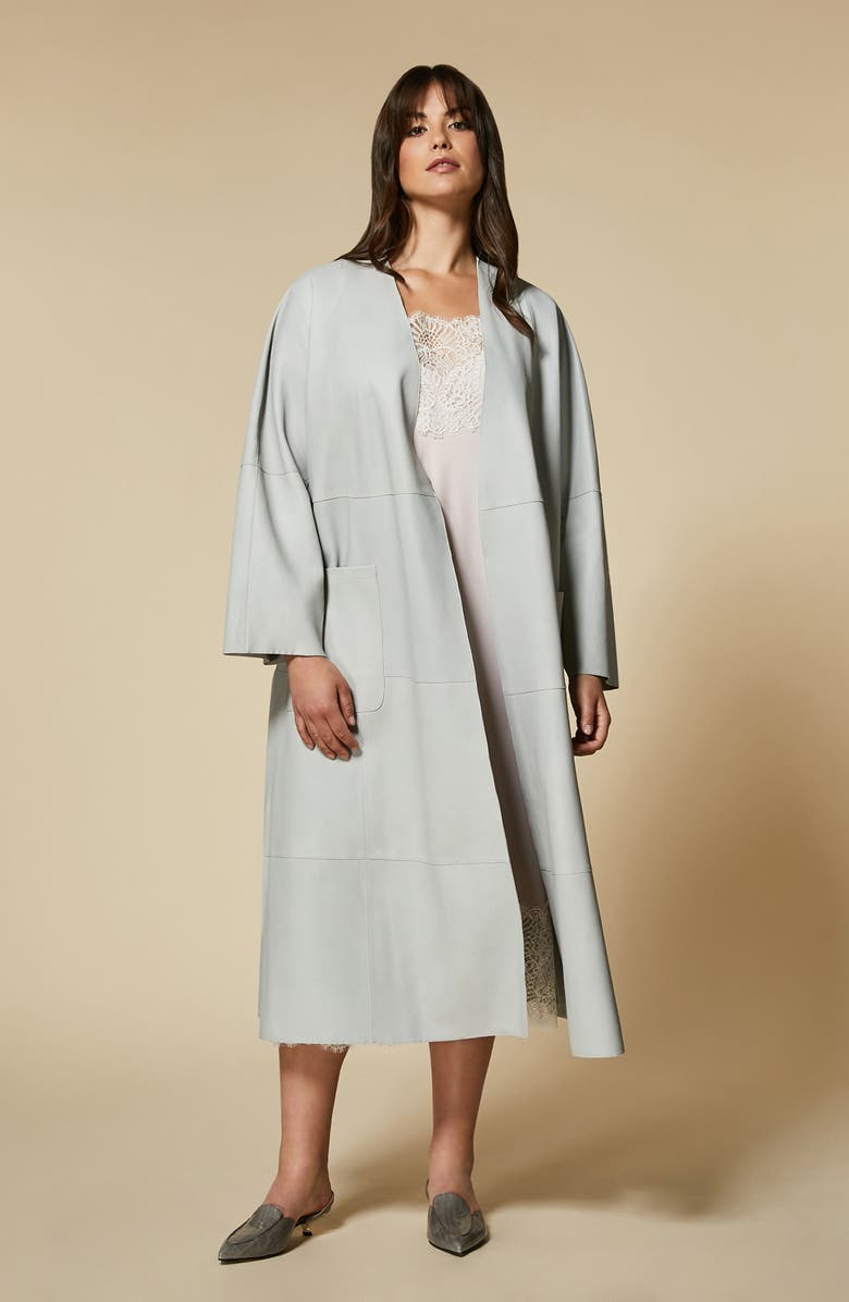 Marina Rinaldi Queen Crêpe de Chine & Lace Midi Slipdress, Alternate, color,