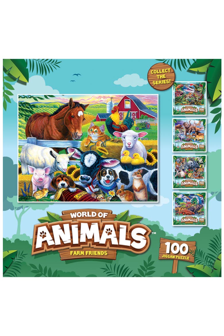 Farm Friends 100 Piece Jigsaw Puzzle, Alternate, color, Multicolor