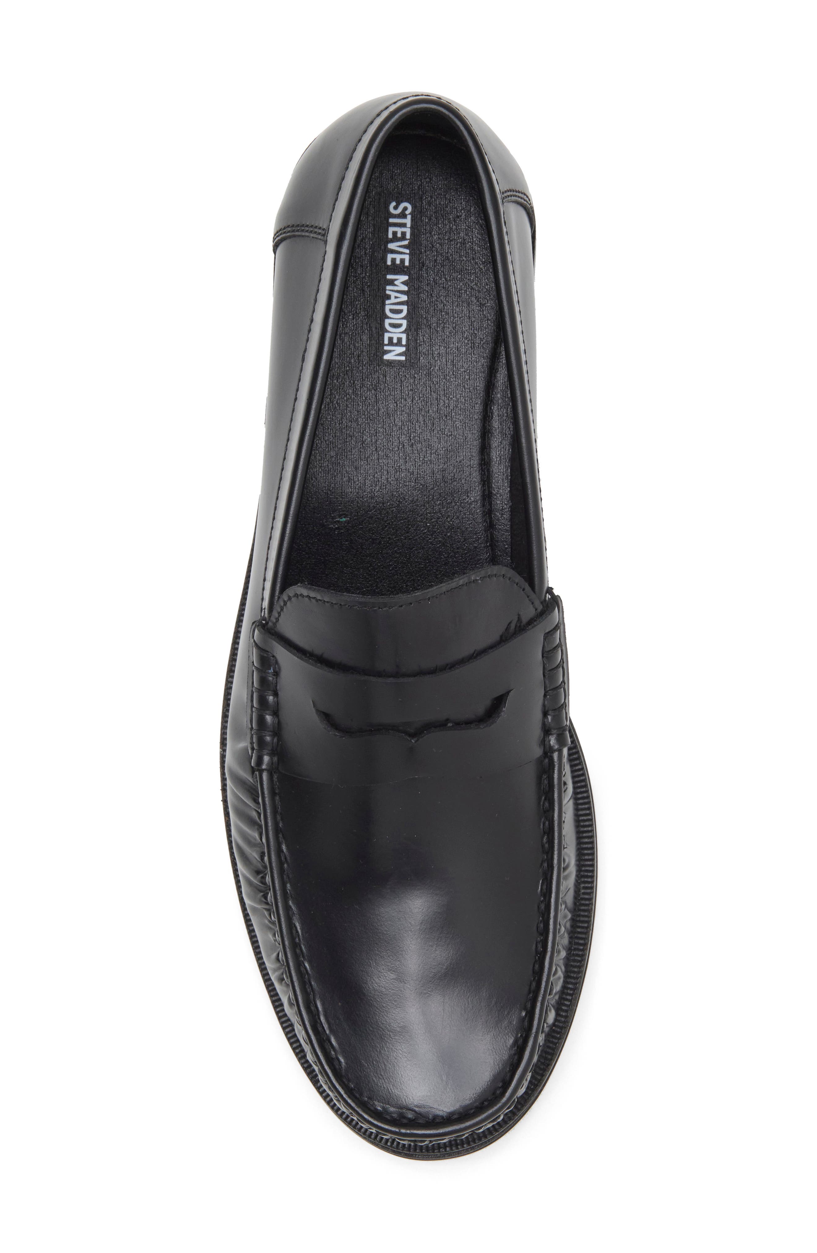 Raul Leather Penny Loafer, Alternate, color, BLACK LEAT
