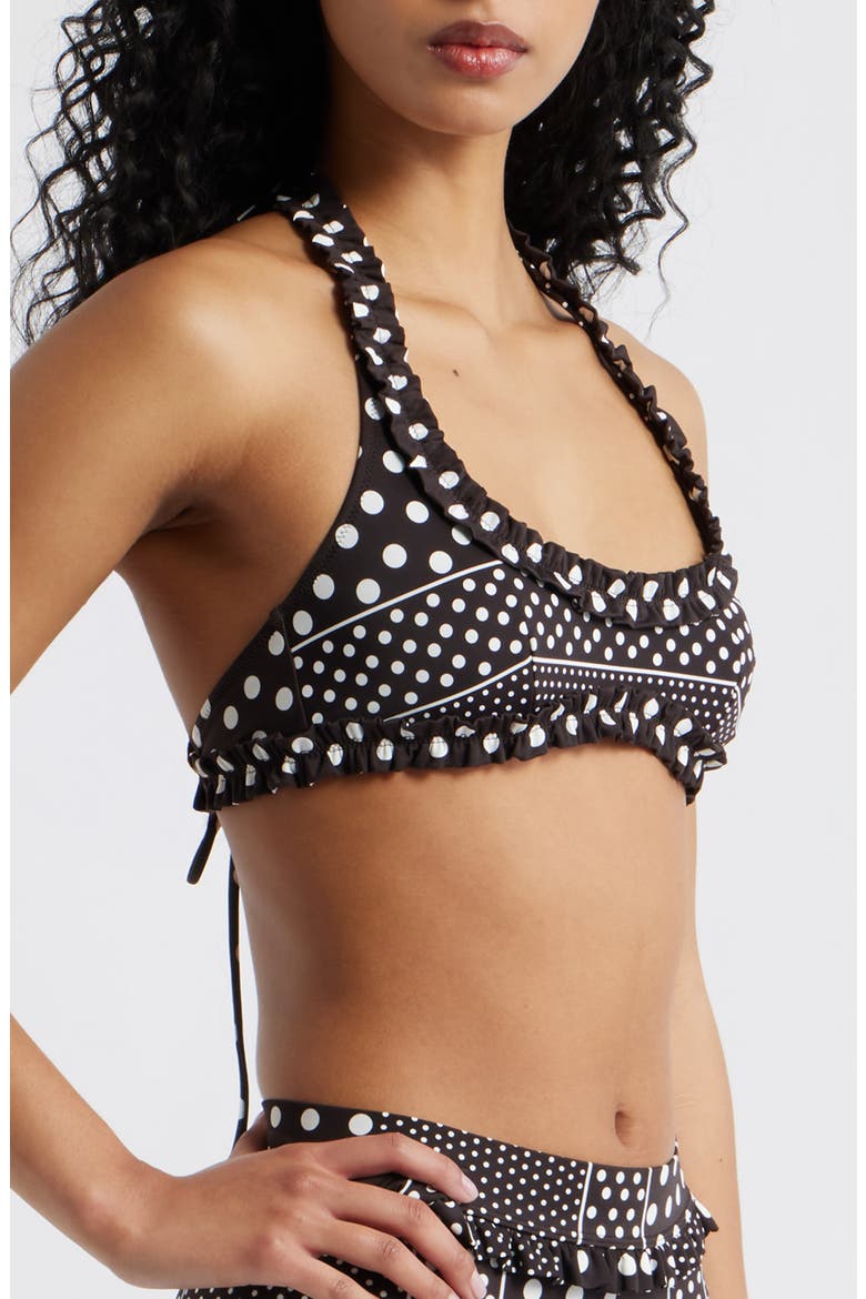 Cove Dot Ruffle Swim Top, Alternate, color, MULTI WHITE