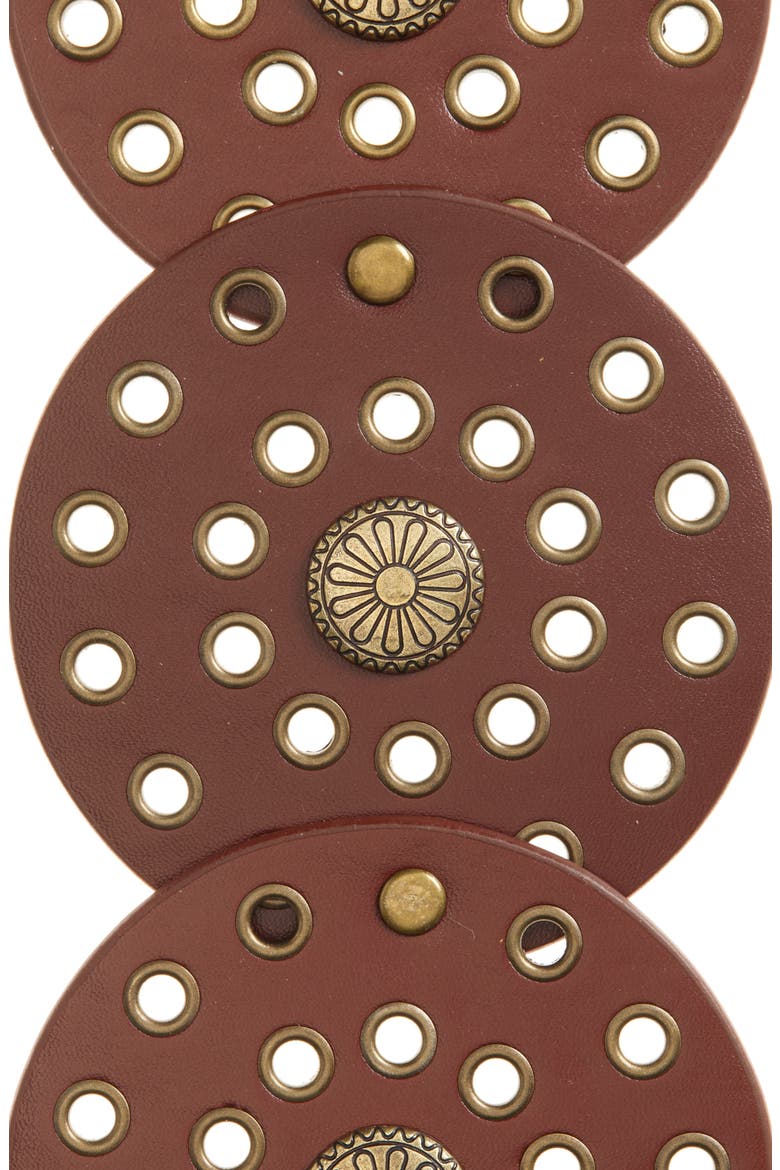 Circle Grommet Belt, Alternate, color, BROWN