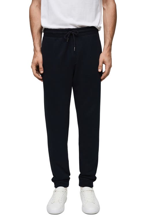 Mango Elastic Waist Cotton Blend Joggers In Dark Navy