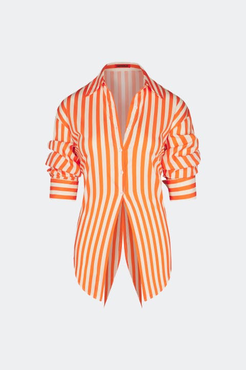 Loch Poplin Tie Back Button Up Shirt