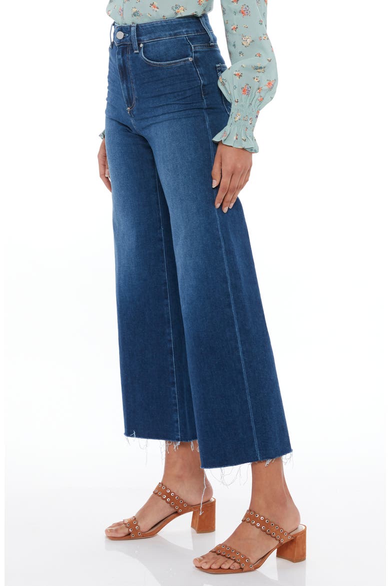 Anessa High Waist Frayed Hem Crop Wide Leg Jeans, Alternate, color, TALISMAN
