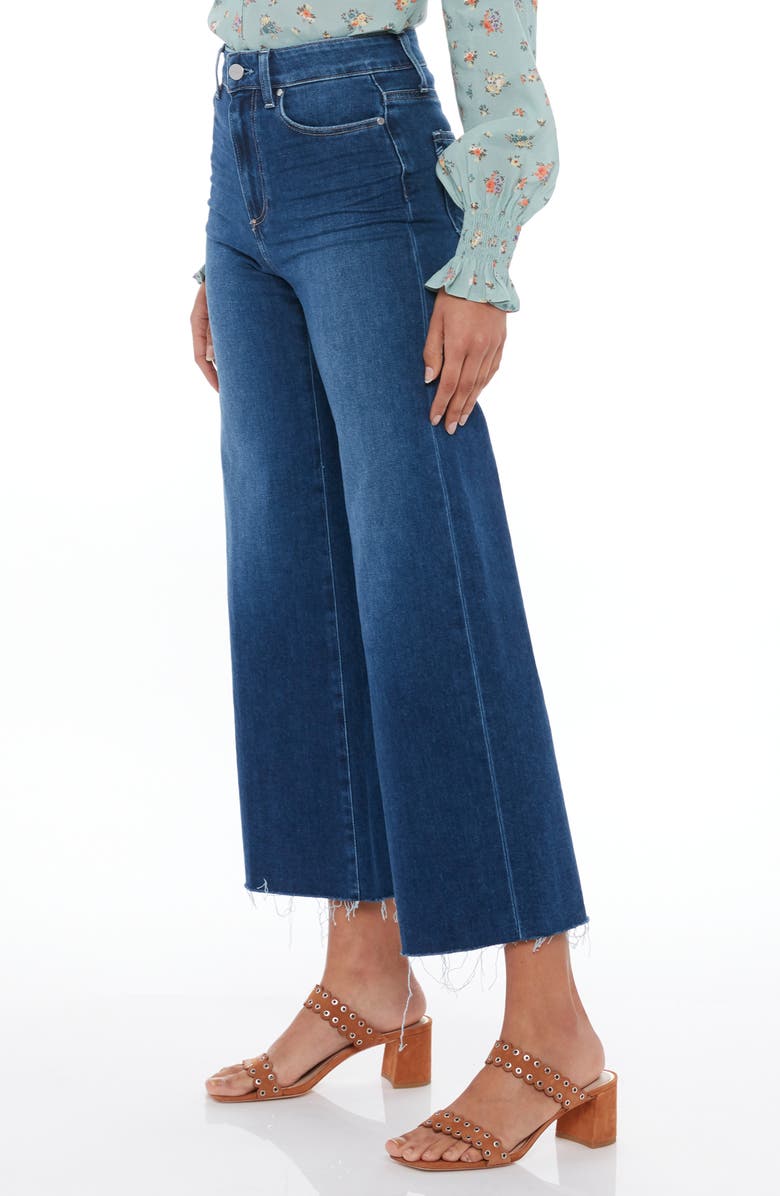 PAIGE Anessa High Waist Frayed Hem Crop Wide Leg Jeans, Alternate, color,