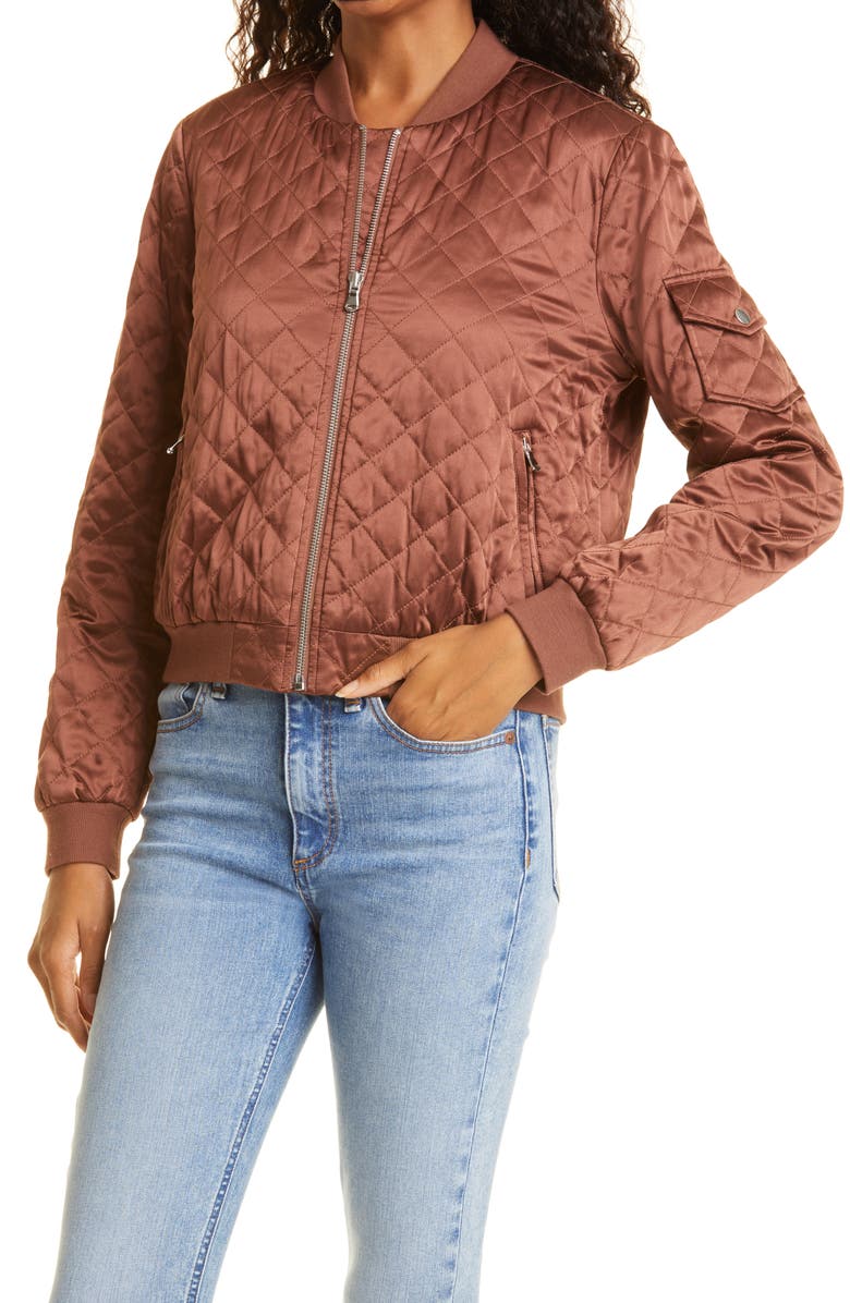 CAMI NYC The Dierdre Quilted Silk Bomber Jacket, Alternate, color,