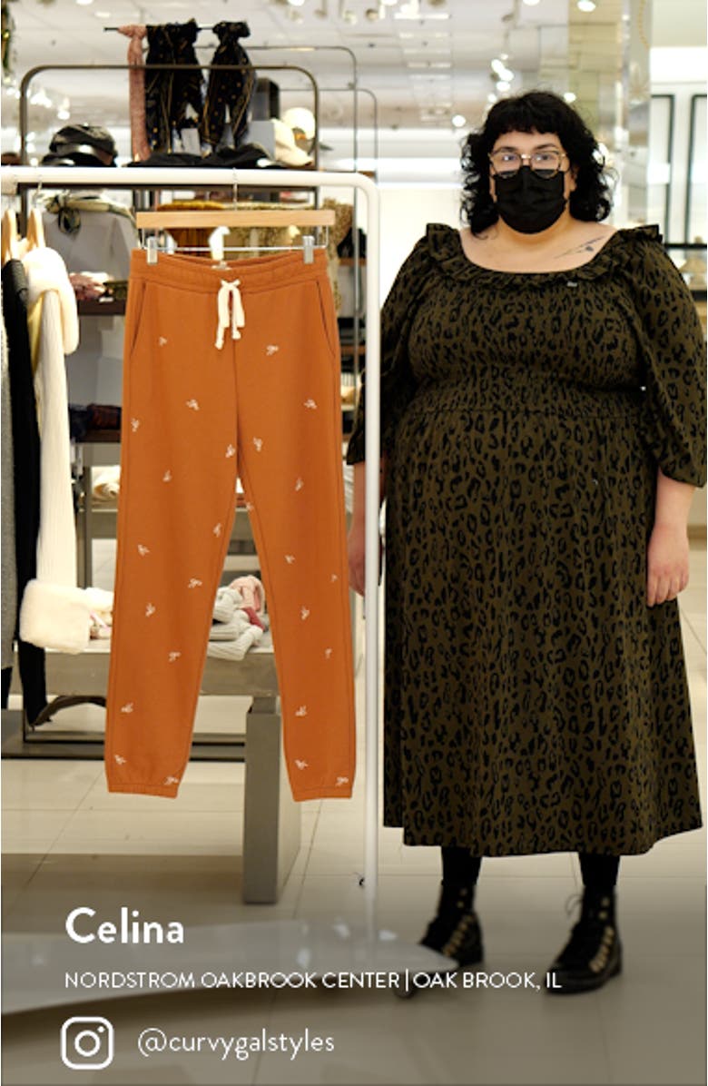 Bow Embroidered Retro Resourced Cotton Sweatpants, sales video thumbnail