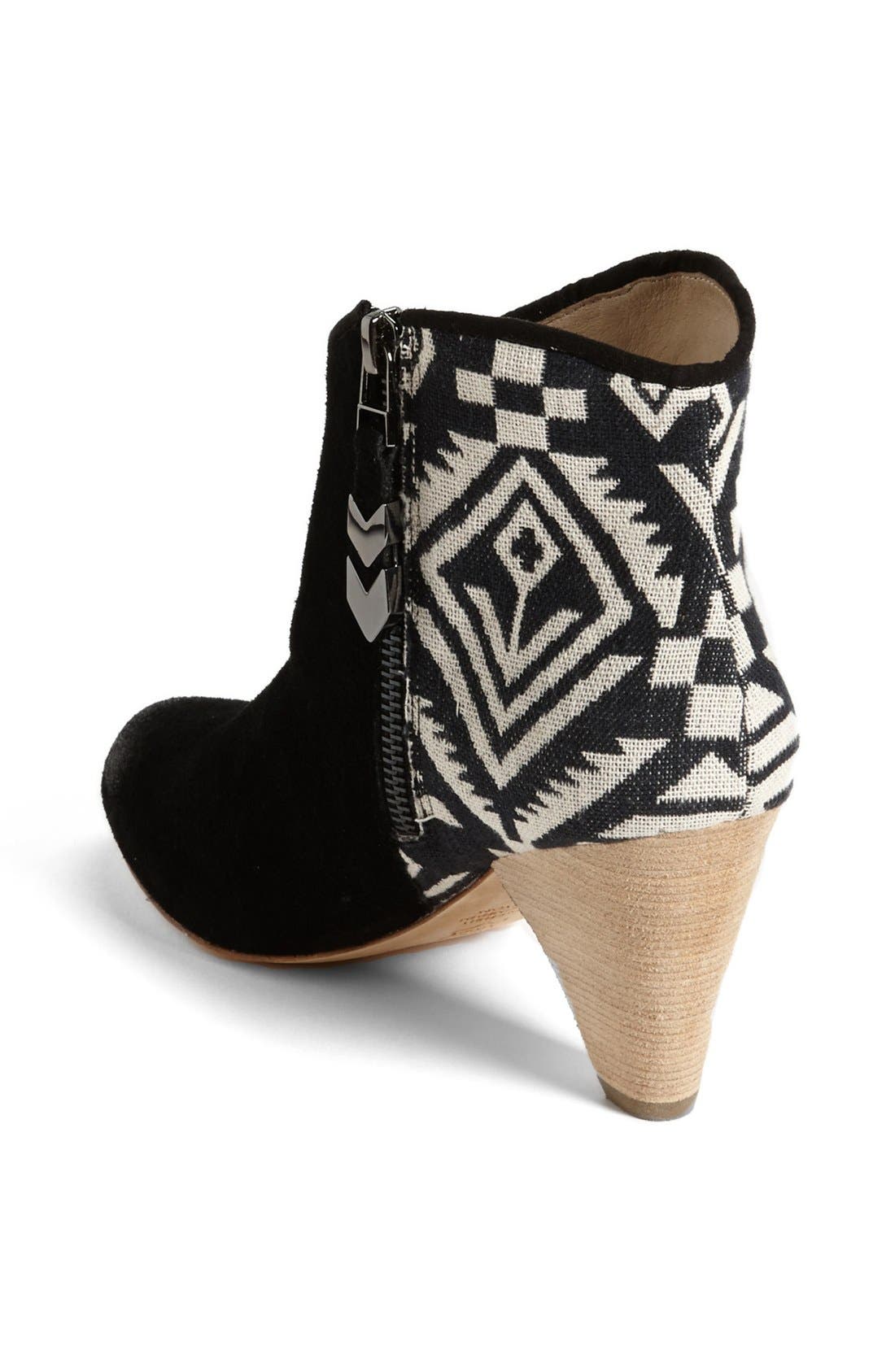 'Jardin Taos' Bootie, Alternate, color, BLACK