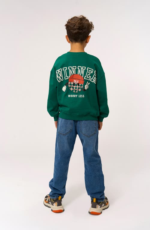 The New Kids' Paul Oversize Organic Cotton Sweatshirt In Green