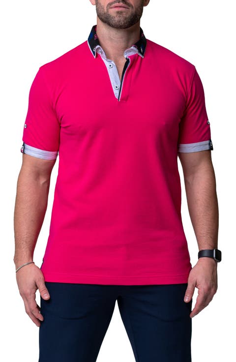Mozartsolidskull Fuchsia Piqué Button-Down Polo