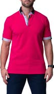 Maceoo Mozartsolidskull Fuchsia Piqué Button-Down Polo